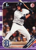 2019 Bowman Draft #BD50 Riley Greene Purple Baseball Card