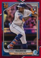 2024 Bowman Chrome #24 Ronny Mauricio Red Refractor Baseball Card