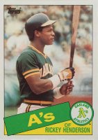 1985 Topps #115 Rickey Henderson Baseball Card