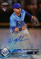 2018 Topps Chrome Rookie Autograph #RA-WA Willy Adames Refractor Baseball Card