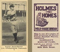 1916 Holmes for Homes Bread #9 Dave Bancroft Baseball Card