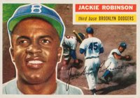 1956 Topps #30 Jackie Robinson White back Baseball Card
