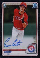 2020 Bowman Draft Chrome Draft Picks Autographs #CDAEC Evan Carter Black Refractor Baseball Card