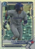 2021 Bowman Chrome Prospects #BCP87 Austin Martin Refractor Baseball Card