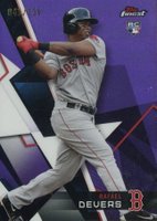 2018 Finest  #61 Rafael Devers Purple Refractor Baseball Card