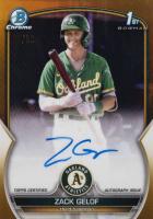 2023 Bowman Chrome Prospect Autographs #CPAZG Zack Gelof Gold Refractor Baseball Card