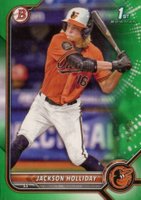 2022 Bowman Draft #BD168 Jackson Holliday Green Baseball Card