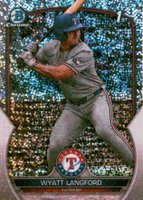 2023 Bowman Draft #BDC106 Wyatt Langford Chrome-Sparkle Baseball Card