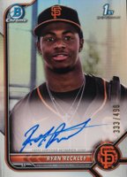 2022 Bowman Chrome Prospect Autographs #CPARR Ryan Reckley Refractor Baseball Card