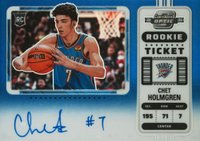2022 Panini Contenders Optic #131 Chet Holmgren Variation-Autograph-Blue Basketball Card