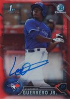 2016 Bowman Chrome Prospects Autographs #VG Vladimir Guerrero Jr. Red Refractor Baseball Card