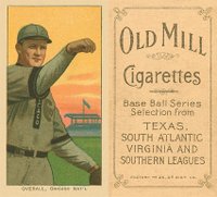 1909 White Borders Old Mill #373 Orval Overall Hand Face Level Baseball Card