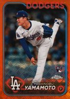 2024 Topps Chrome Logofractor Edition #18 Yoshinobu Yamamoto Orange Refractor Baseball Card