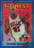 1995 Finest #149 Dennis Rodman Refractor w/Coating Basketball Card