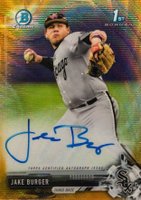 2017 Bowman Draft Chrome Draft Picks Autographs  #CDAJB Jake Burger Gold Wave Refractor Baseball Card