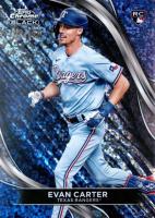 2024 Topps Chrome Black #83 Evan Carter Purple Mini Diamond Baseball Card