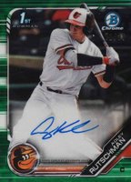2019 Bowman Draft Chrome Draft Picks Autograph #CDAAR Adley Rutschman Green Refractor Baseball Card