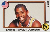 1988 Panini Supersport Italian #138 Magic Johnson Arslanovic-#2 Basketball Card