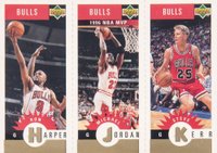 1996 Collector's Choice Chicago Bulls #B1 Harper/Jordan/Kerr Mini-Card Basketball Card