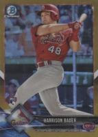 2018 Bowman Chrome #68 Harrison Bader Batting-Gold Refractor Baseball Card