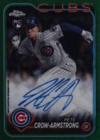 2024 Topps Chrome Logofractor Edition MLB Refractor Chrome Autographs #RCAPC Pete Crow-Armstrong Green Refractor Baseball Card