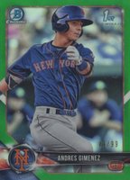 2018 Bowman Prospects Chrome #72 Andres Gimenez Green Refractor Baseball Card