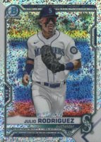2021 Bowman Draft #BDC145 Julio Rodriguez Chrome-Sparkle Refractor Baseball Card