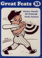 1972 Laughlin Great Feats #33 Mickey Mantle Blue Border Baseball Card