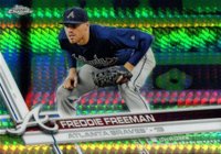 2017 Topps Chrome #146 Freddie Freeman Prism Refractor Baseball Card