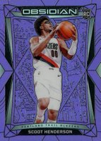 2023 Panini Obsidian #2 Scoot Henderson Electric Etch Purple Flood Basketball Card