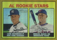 2016 Topps Heritage #190 Luis Severino/Miguel Sano Chrome-Gold Refractor Baseball Card
