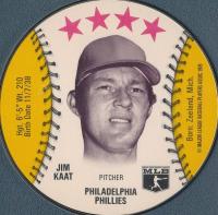 1976 Isaly's Sweet William Disc # Jim Kaat Baseball Card