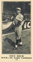 1916 Sporting News #12 Zinn Beck Baseball Card