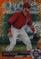 2017 Bowman Chrome Prospects #BCP239 Carter Kieboom Orange Shimmer Baseball Card