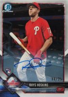2018 Bowman Chrome #25 Rhys Hoskins Wearing Cap-Autograph Baseball Card