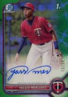 2022 Bowman Chrome Prospect Autographs #CPAYMS Yasser Mercedes Green Refractor Baseball Card