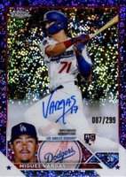 2023 Topps Chrome Rookie Autograph #RAMVA Miguel Vargas Purple Speckle Baseball Card