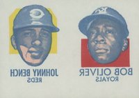 1971 Topps Tattoos Perforated Panel # Bob Oliver/Johnny Bench Baseball Card