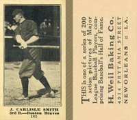 1916 Weil Baking Co. #165 Carlisle Smith Baseball Card