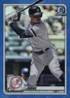 2020 Bowman Chrome #13 Aaron Judge Blue Refractor Baseball Card