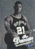 1997 Ultra #131P Tim Duncan Platinum Medallion Basketball Card