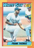 1990 Topps #414 Frank Thomas Error-Partial Blackless Baseball Card