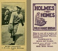 1916 Holmes for Homes Bread #165 Burt Shotton Baseball Card