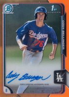 2015 Bowman Chrome Autograph Prospect #CBE Cody Bellinger Orange Refractor Baseball Card