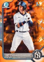 2022 Bowman Sapphire Edition Chrome Prospects #BCP17 Oswaldo Cabrera Orange Baseball Card