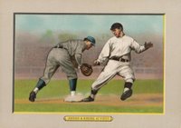 1911 Turkey Reds #45 Jordan and Herzog at First Checklist Back Baseball Card