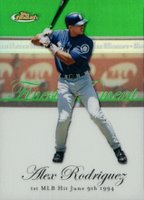 2007 Finest Rookie Finest Moments #RFMAR Alex Rodriguez Green Refractor Baseball Card