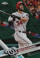 2017 Topps Chrome #48 Bryce Harper White Jersey-Green Refractor Baseball Card