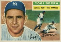 1956 Topps #110 Yogi Berra Gray Back Baseball Card