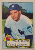 1952 Topps #307p Frank Campos Partial Top Border Baseball Card